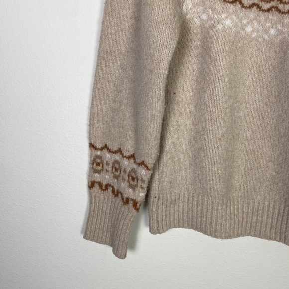 Cupcakes and Cashmere Women's XS Fairisle Turtleneck Sweater Cottagecore Boho - Picture 2 of 6